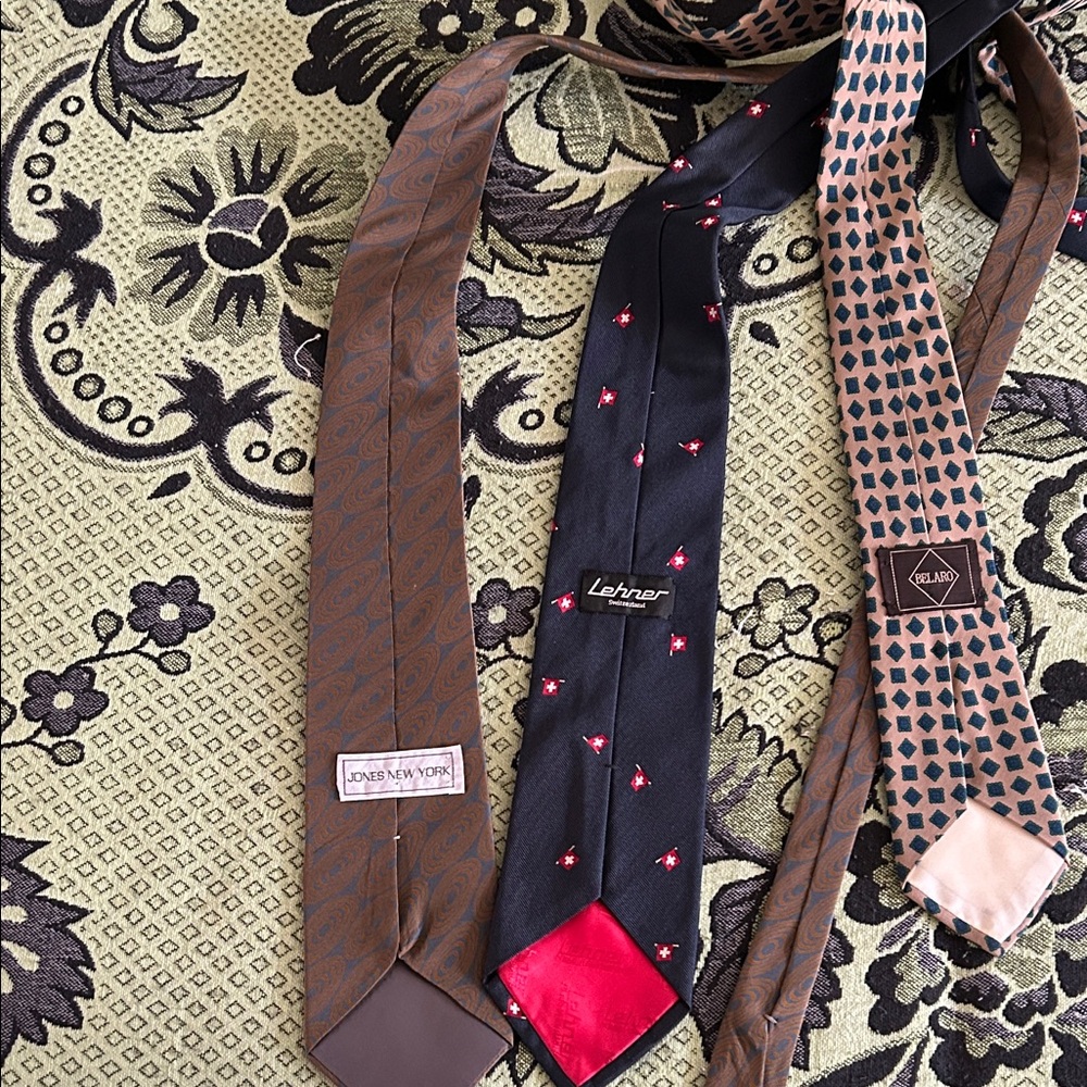 Jones New York Brown Patterned Men's Tie